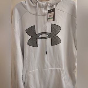 Under Armour Men's Big Logo Armourfleece Hoodie Size L Halo Grey Black Logo